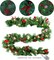 9FT LED Christmas Garland with Pinecones, Red Berries, Bows & Christmas Balls – Pre-Lit Holiday Garland with 50 Warm White Lights & 180 Branch Tips for Home, Porch & Indoor/Outdoor Decor